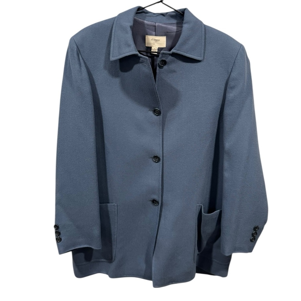Vintage Nordstrom Camel Hair Jacket Blue‎ 4 Union Made